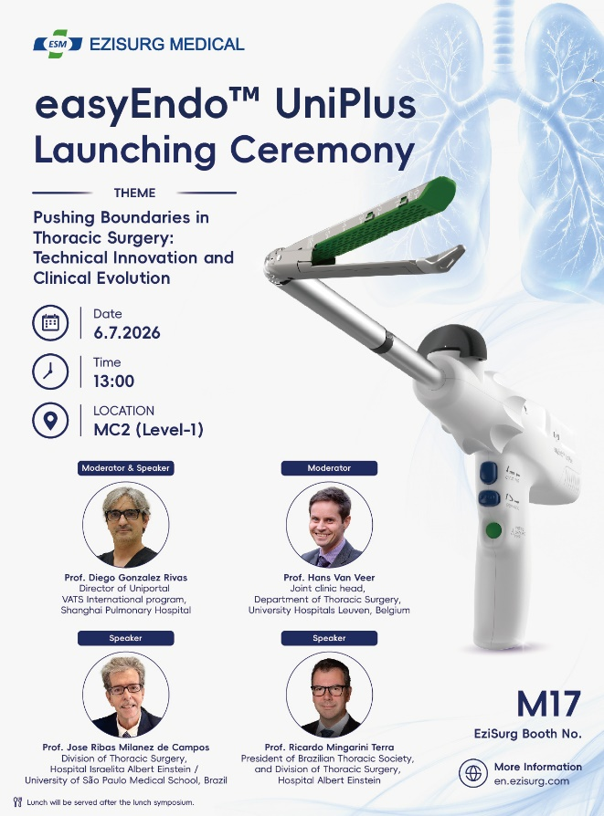 EziSurg Medical Highlights Thoracic Innovation with the Launch of easyEndo™ UniPlus at ESTS 2026